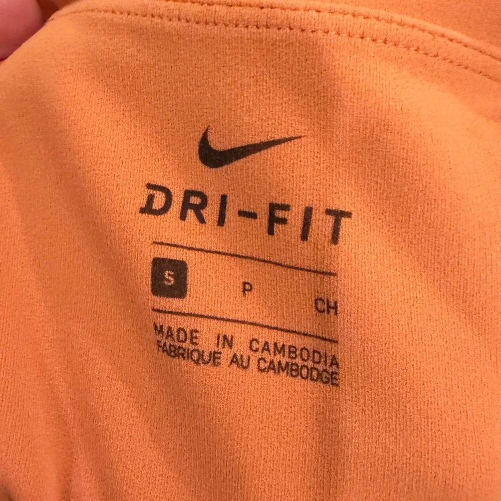 Nike Dri-FIT Orange Scalloped Laser Cut High Waisted Leggings Small